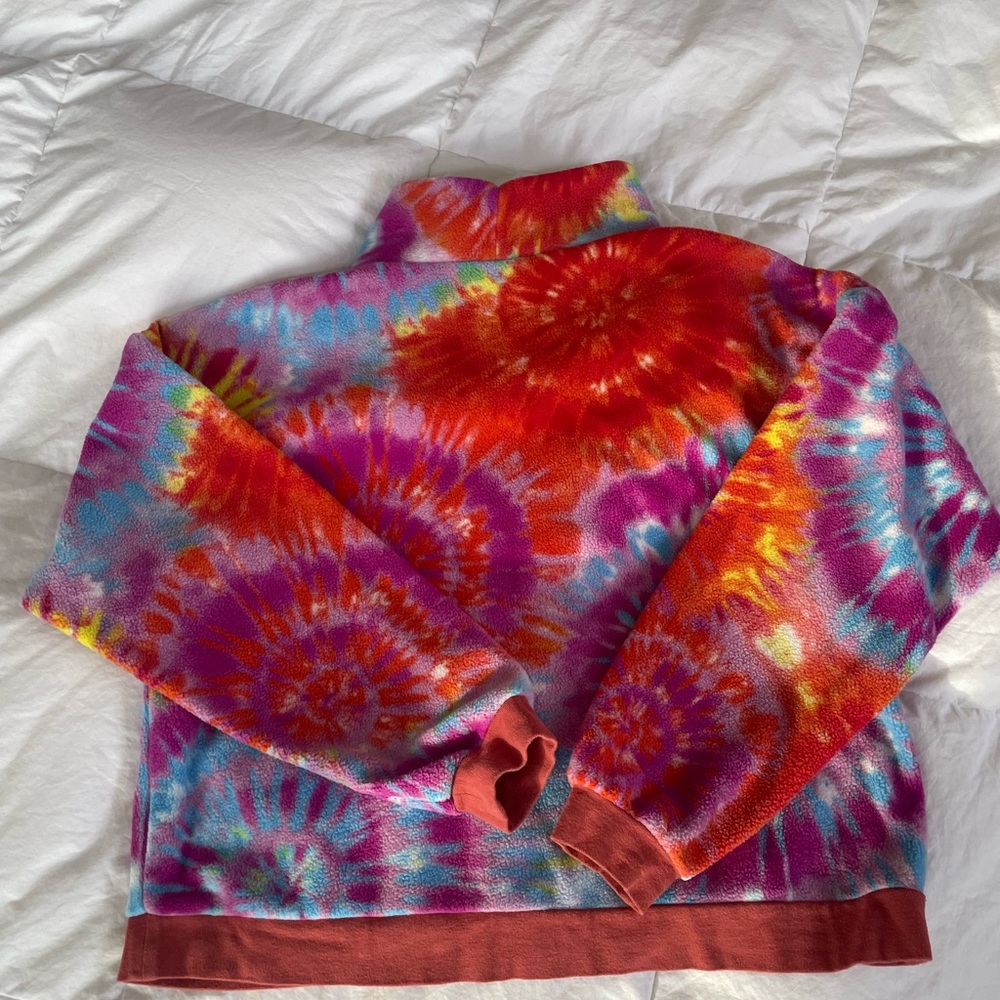 Hand Crafted Women's Tie-Dye Zip Fleece Sweater - - Picture 2 of 5